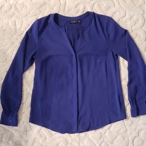 Cobalt blue long sleeve blouse